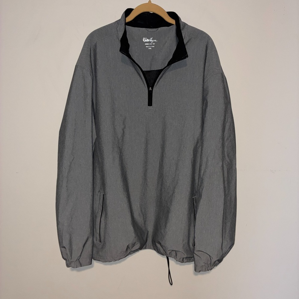 Walter Hagen Hydro Halt Golf Windbreaker Pullover Mens XXL Gray V-Neck